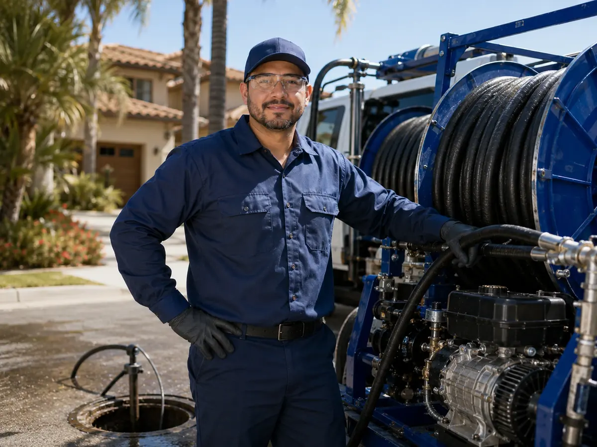 Hydro jet sewer cleaning in California